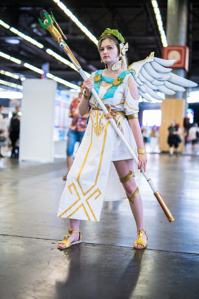 Cosplay of Winged Victory Mercy from Overwatch